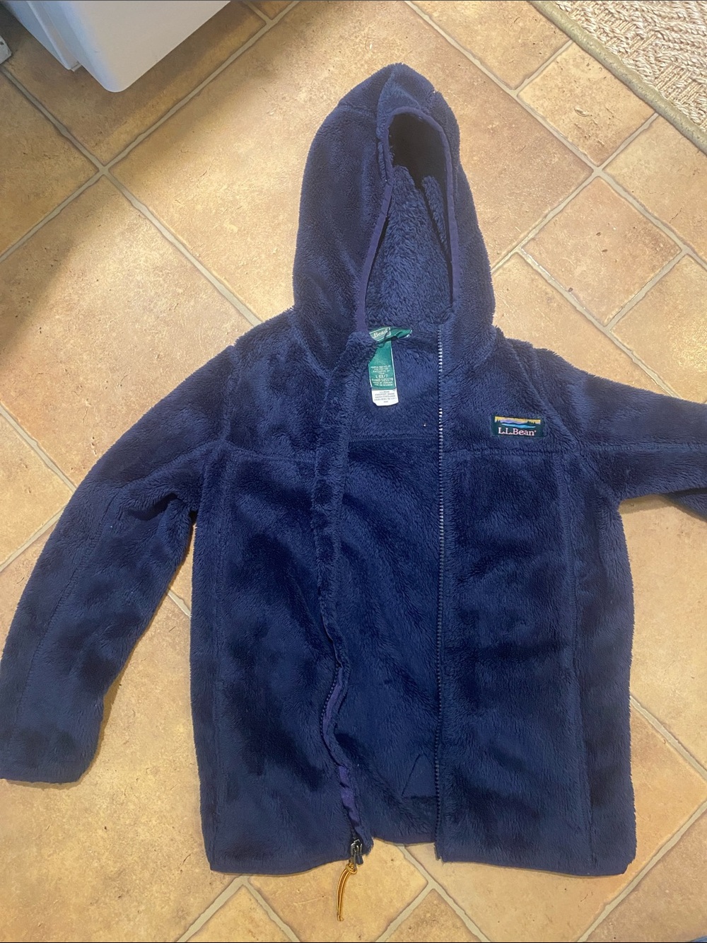 L.L. Bean Kids' Plush Hooded Puffer Jacket - Navy